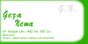 geza nema business card